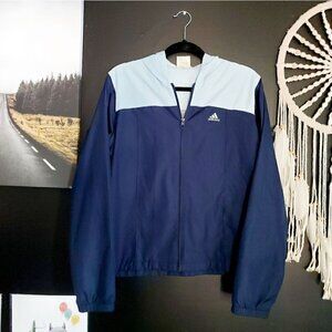 𝅺adidas Navy & Baby Blue Windbreaker Jacket